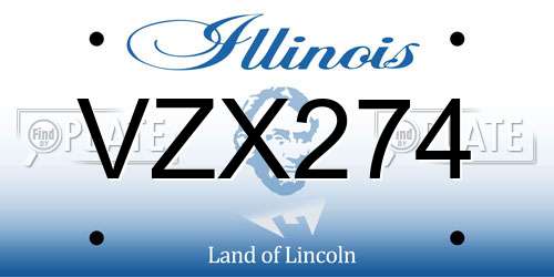 VZX274 Illinois License Plate