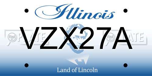VZX27A Illinois License Plate