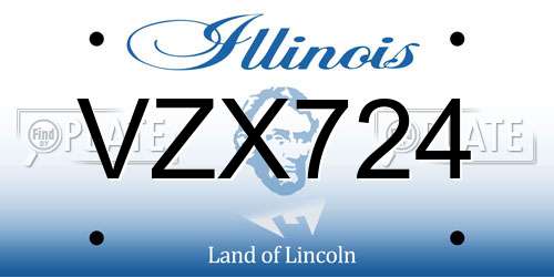 VZX724 Illinois License Plate