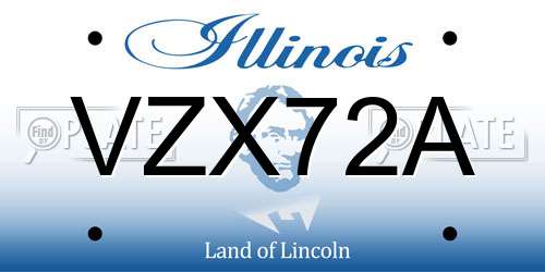 VZX72A Illinois License Plate