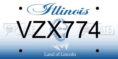 VZX774 Illinois License Plate