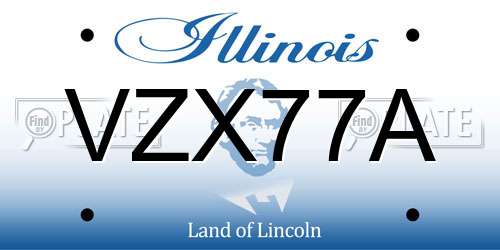 VZX77A Illinois License Plate