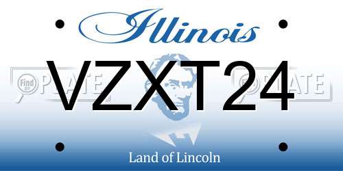 VZXT24 Illinois License Plate