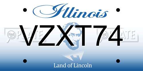 VZXT74 Illinois License Plate