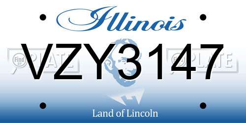 VZY3147 Illinois License Plate