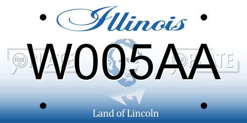 W005AA Illinois License Plate