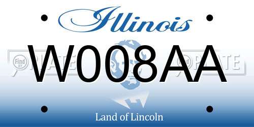 W008AA Illinois License Plate