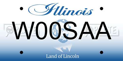 W00SAA Illinois License Plate