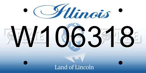 W106318 Illinois License Plate