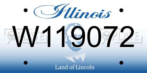 W119072 Illinois License Plate