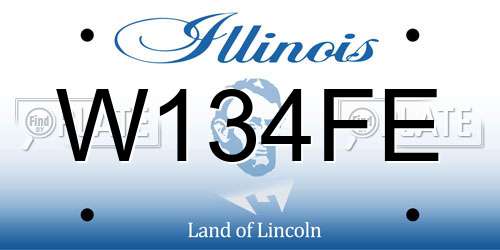 W134FE Illinois License Plate