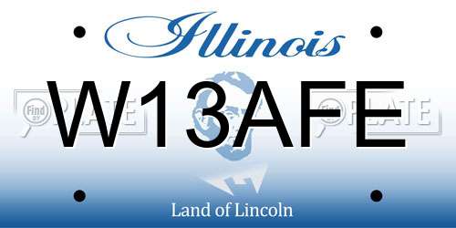 W13AFE Illinois License Plate