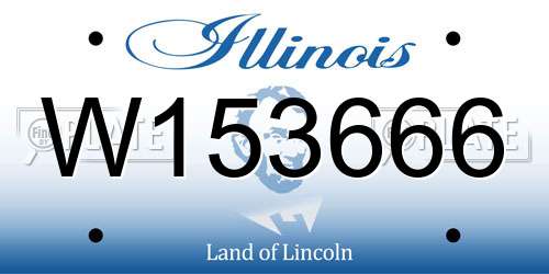 W153666 Illinois License Plate