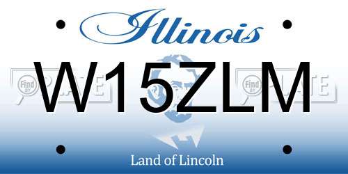W15ZLM Illinois License Plate