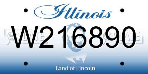 W216890 Illinois License Plate