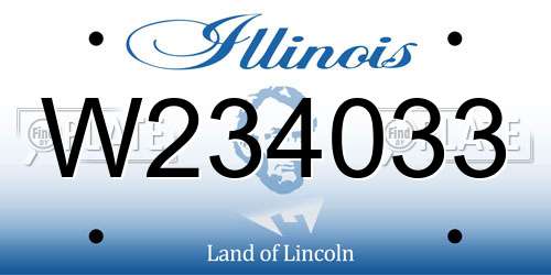 W234033 Illinois License Plate