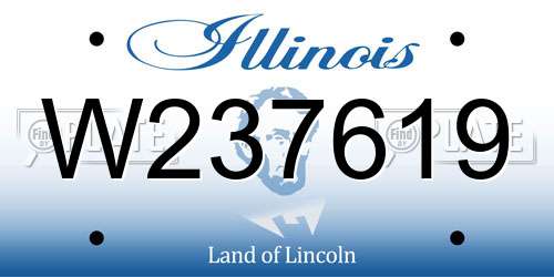 W237619 Illinois License Plate