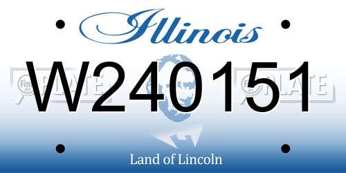 W240151 Illinois License Plate
