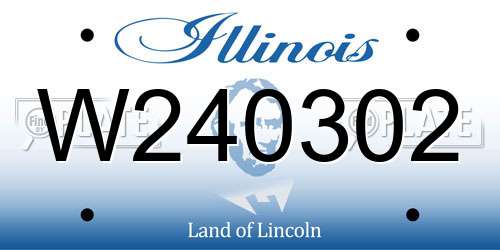 W240302 Illinois License Plate