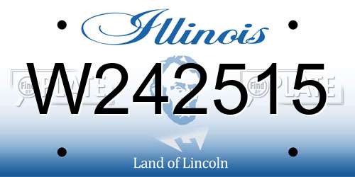 W242515 Illinois License Plate