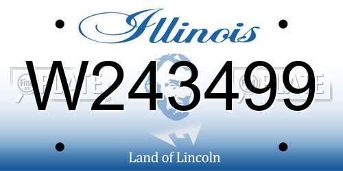 W243499 Illinois License Plate