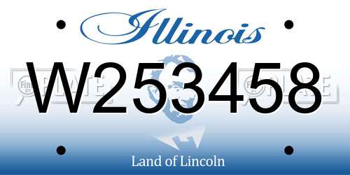 W253458 Illinois License Plate