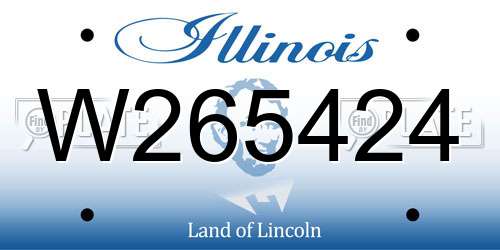 W265424 Illinois License Plate