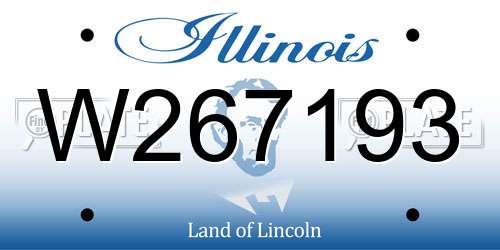 W267193 Illinois License Plate