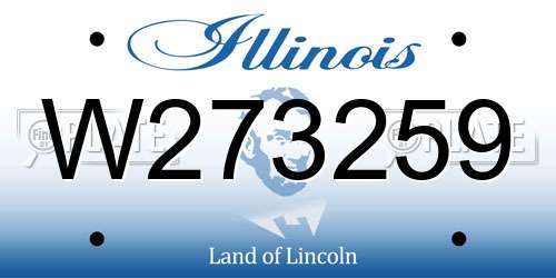 W273259 Illinois License Plate