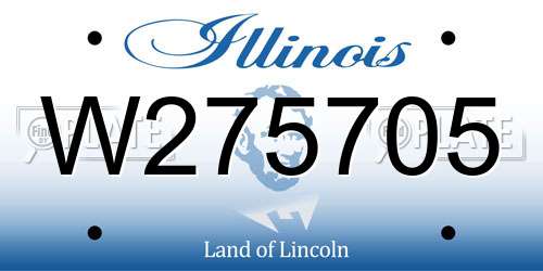 W275705 Illinois License Plate