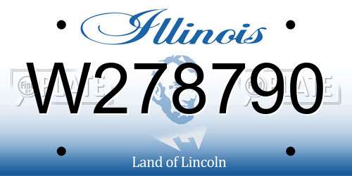 W278790 Illinois License Plate