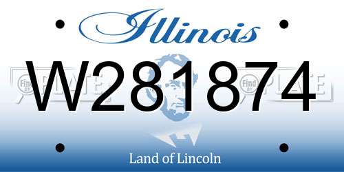 W281874 Illinois License Plate