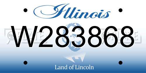 W283868 Illinois License Plate