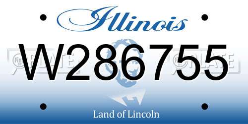 W286755 Illinois License Plate