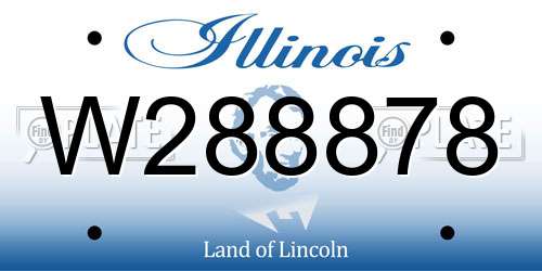 W288878 Illinois License Plate