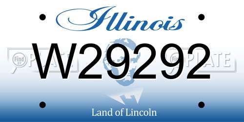 W29292 Illinois License Plate