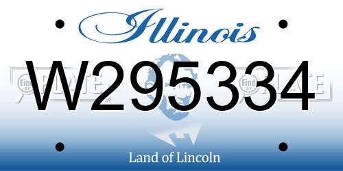 W295334 Illinois License Plate
