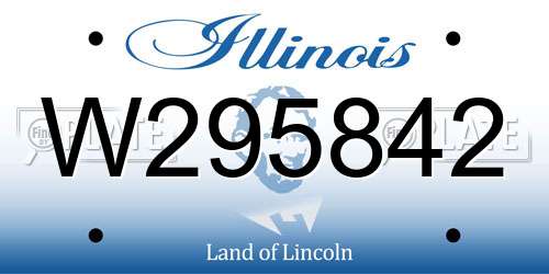 W295842 Illinois License Plate