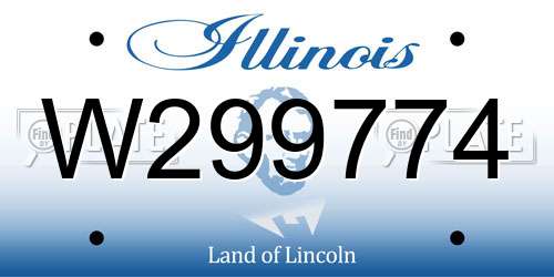 W299774 Illinois License Plate
