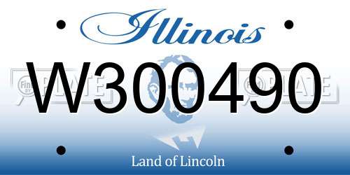 W300490 Illinois License Plate