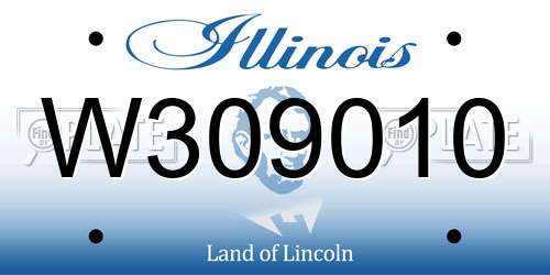 W309010 Illinois License Plate