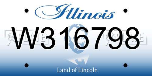 W316798 Illinois License Plate