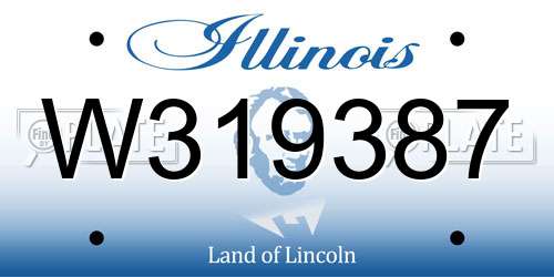 W319387 Illinois License Plate