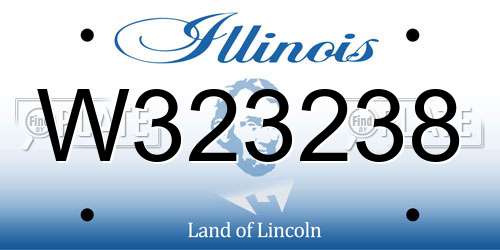 W323238 Illinois License Plate