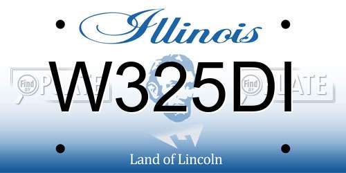W325DI Illinois License Plate