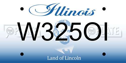 W325OI Illinois License Plate
