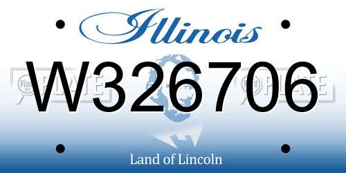 W326706 Illinois License Plate