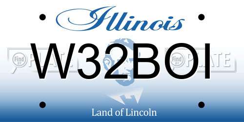 W32BOI Illinois License Plate