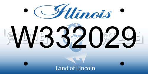 W332029 Illinois License Plate
