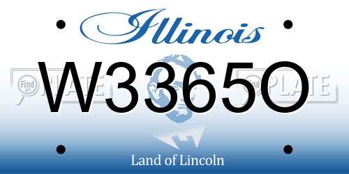 W3365O Illinois License Plate
